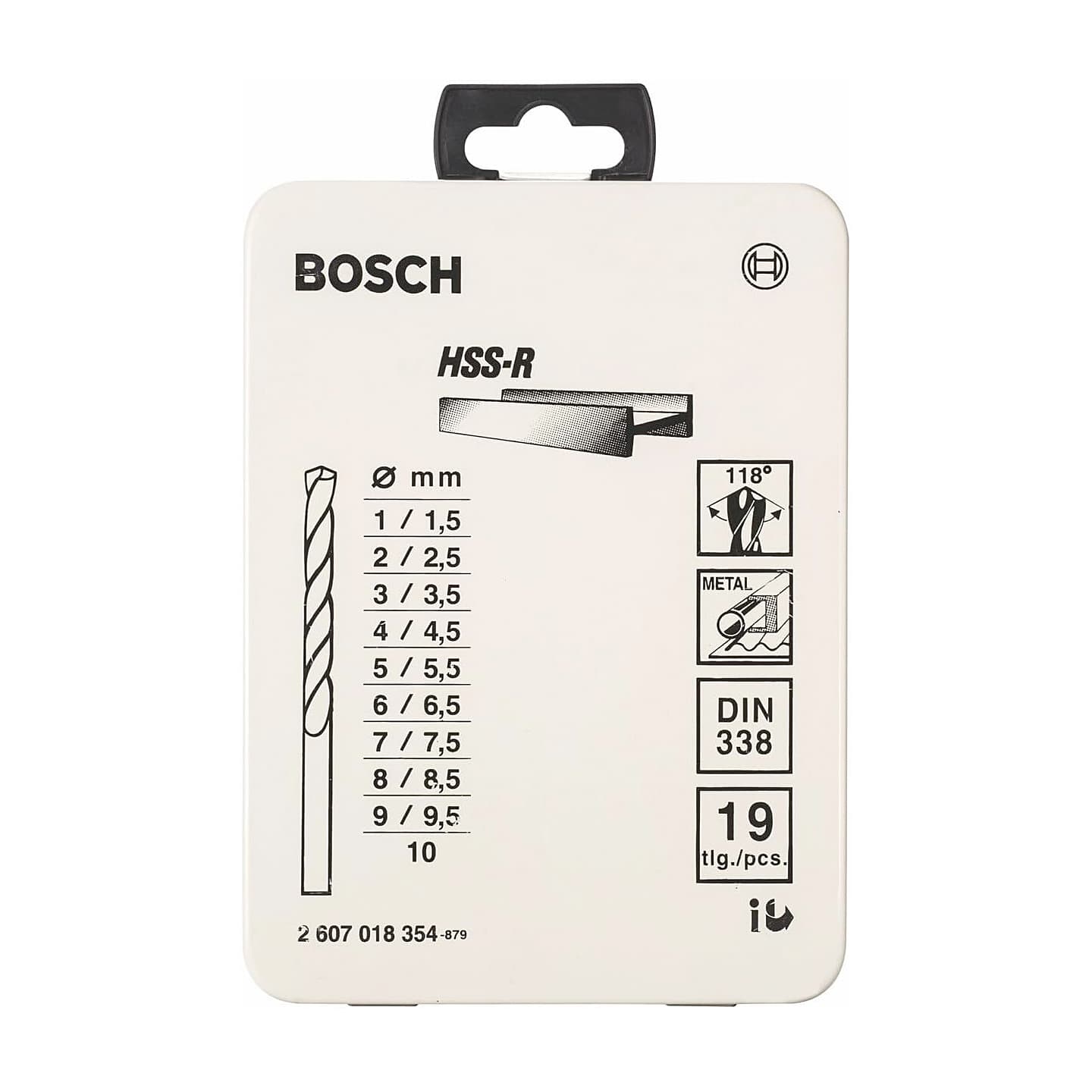 Bosch 19 Pcs HSS-R Metal Drill Bit Sets, 2 607 018 354