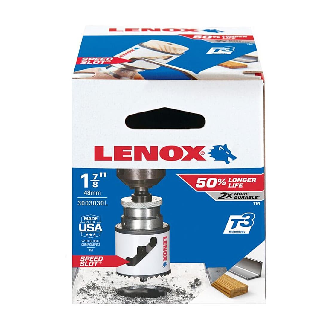 Lenox 48 mm / 1-7/8 inch Bi-Metal Speed Slot Hole Saw With T3 Technology, 3003030L