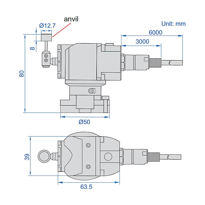 Insize 12.7 mm Zero Setter with Cable (Five-Side), 9412