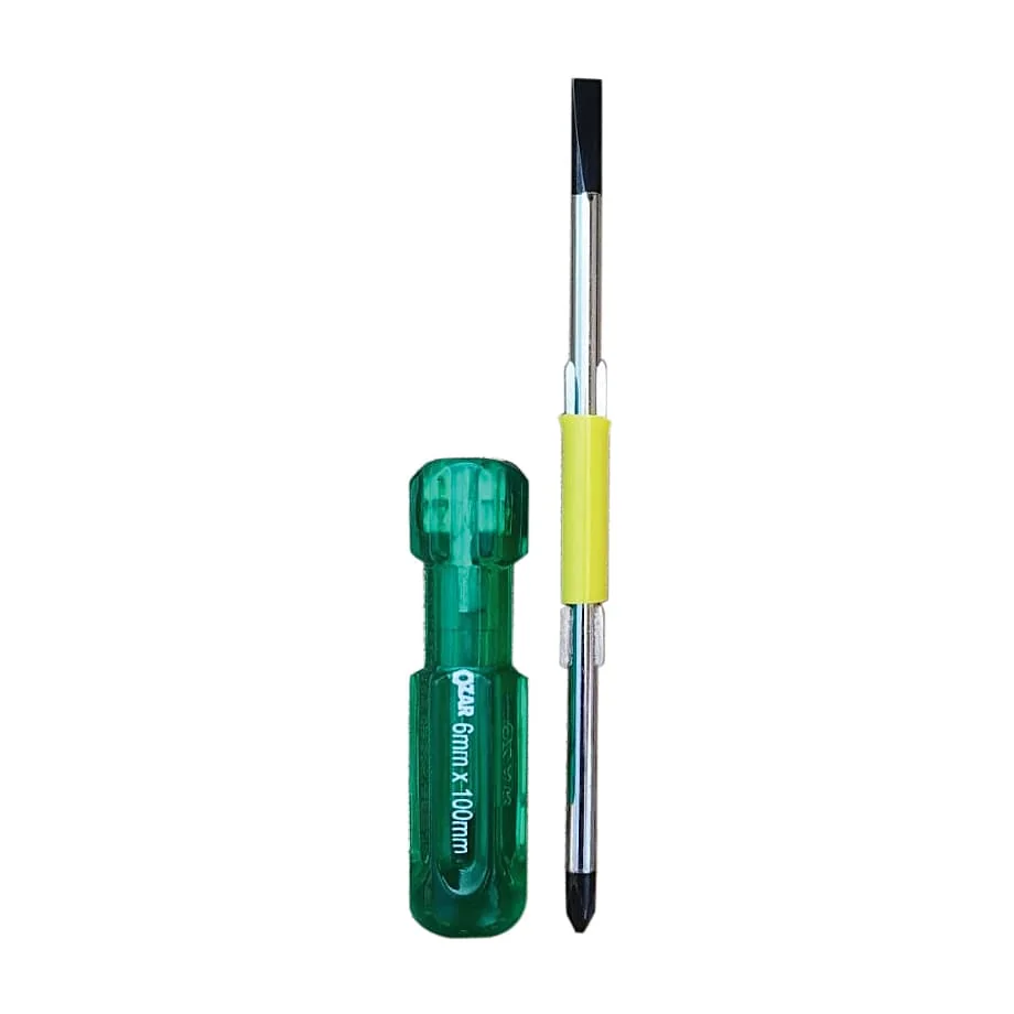 Ozar 6 mm (Flat) x PH2 (Phillips) x 100 mm (Blade Length) Insulated Two In One Screwdriver, ASD-6160