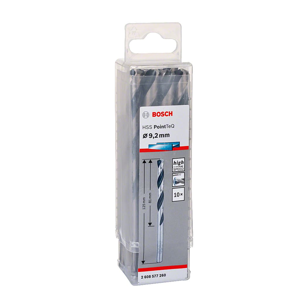 Bosch 9.20 mm HSS Metal Drill Bits PointTeQ Range (Pack of 10 Pcs), 2 608 577 260