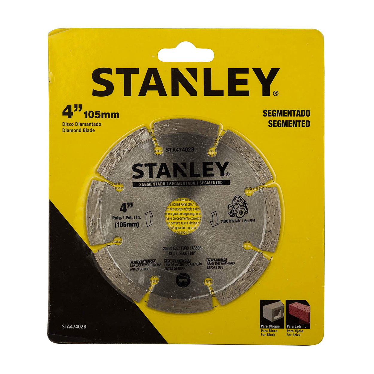 Stanley 4 inch / 110 mm Segmented Diamond Blade For Tile Cutting, STA47402B-AE-IN