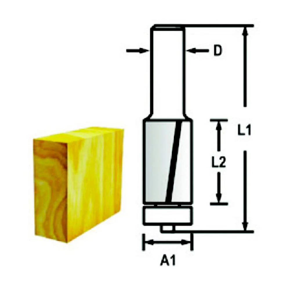 Makita 12 mm Router Bit (Flush Trim Bit 3 Flute), D-68052