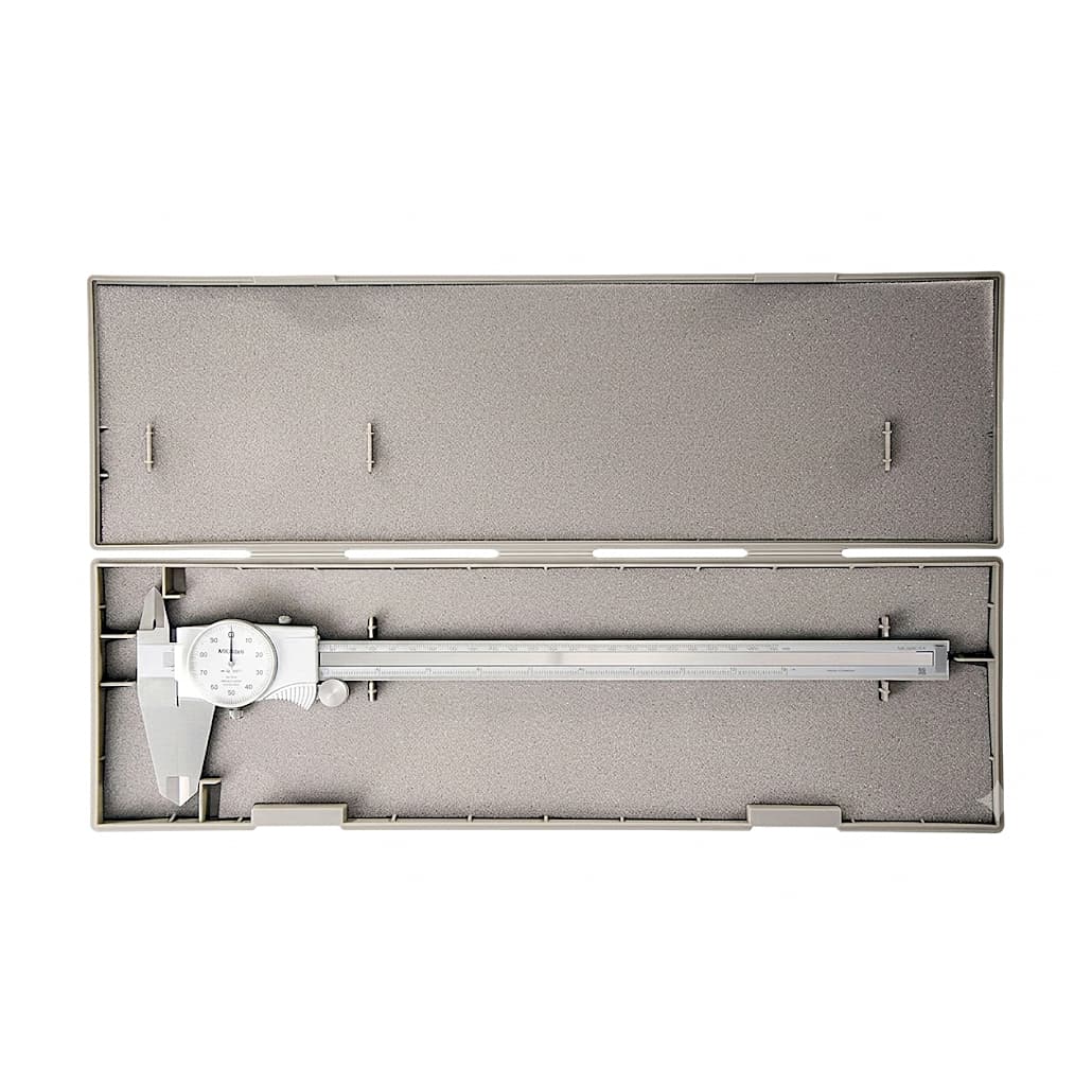 Mitutoyo 300 mm / 12 inch Dial Caliper with Carbide-tipped jaws for OD measurement (0.1 inch Per One Revolution), 505-747