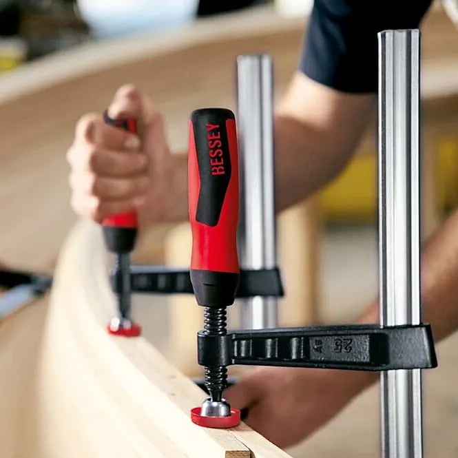 Bessey 600 mm Malleable Cast Iron Screw Clamp with 2-component Plastic Handle, TG60S14-2K