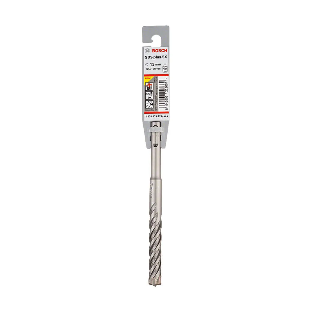 Bosch 13 x 100 x 160 mm SDS Plus-5X Hammer Drill Bits, 2 608 833 813
