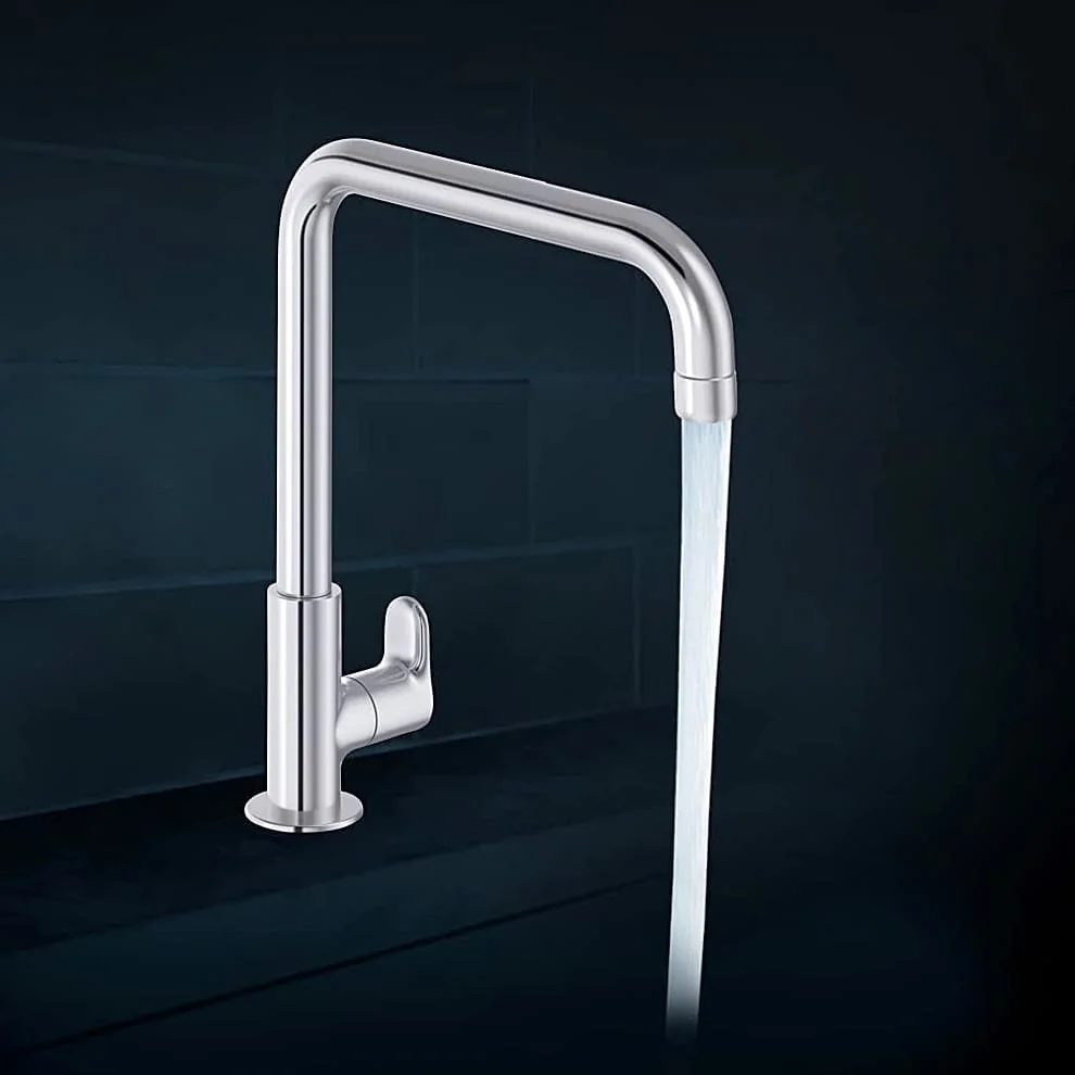 Kohler July Deck Mount Cold Only Kitchen Faucet In Polished Chrome Finish, K-20585IN-4-CP