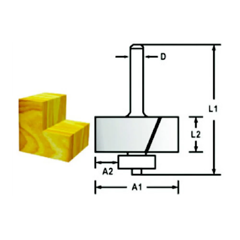 Makita 8.00 mm Router Bit (Rabbeting Bit - With Bearing), D-48739