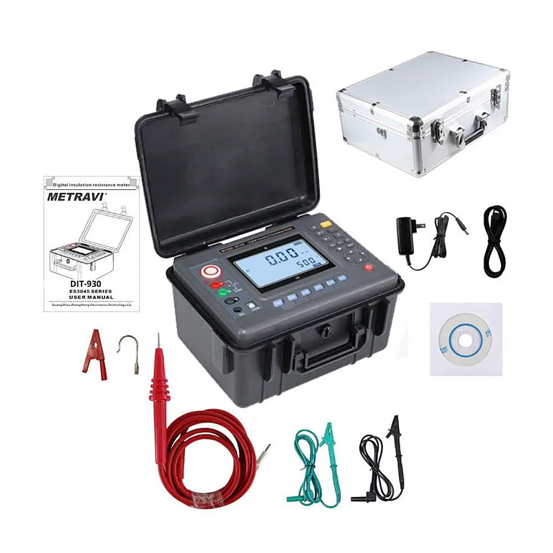 Metravi 10KV / 0.01M - 35T Ohms High Voltage Digital Insulation Resistance Tester (Megohmmeter), DIT-930E