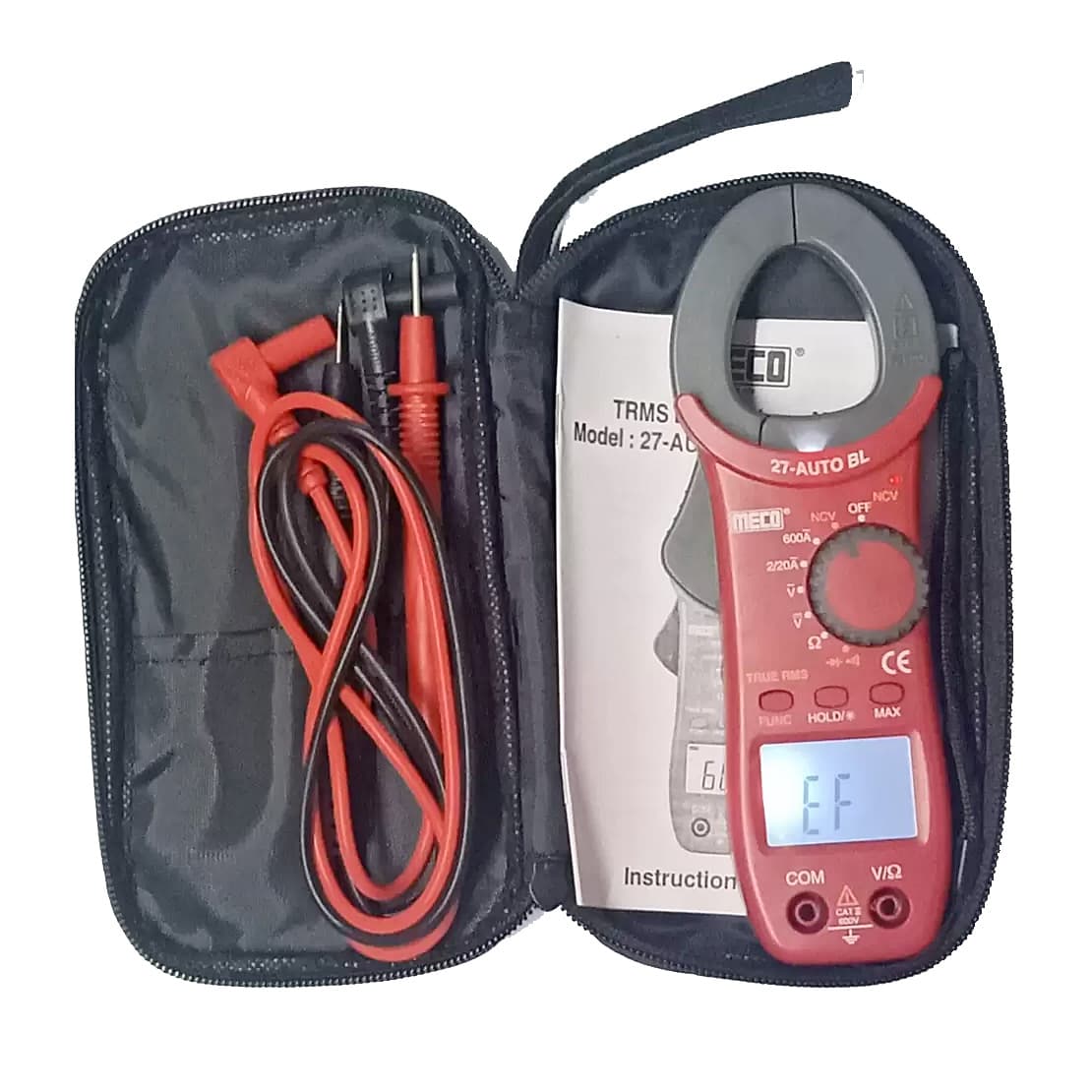 Meco 3-1/2 Digit / 2000 Count 600A AC TRMS Autoranging Digital Clamp Meter, 27-AUTO BL