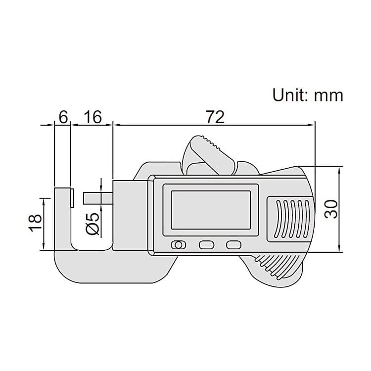Insize 0 - 12 mm / 0.5 inch Digital Snap Gage, 2166-12