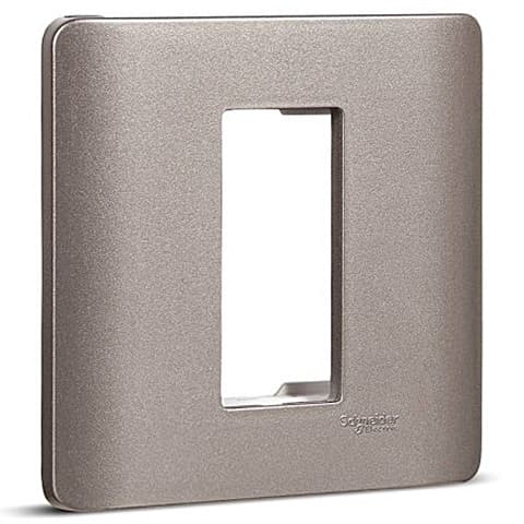 Schneider Electric Zencelo 1 M Grid & 1 Module Cover Frame - Silver Bronze (Pack of 10 Pcs), IN8401C(SZ)