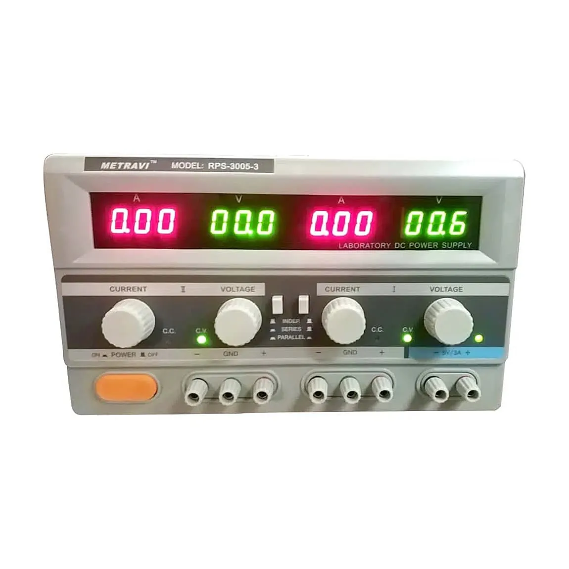 Metravi 0 - 30V / 0 - 5A DC Regulated Power Supply (Triple Output), RPS-3005-3