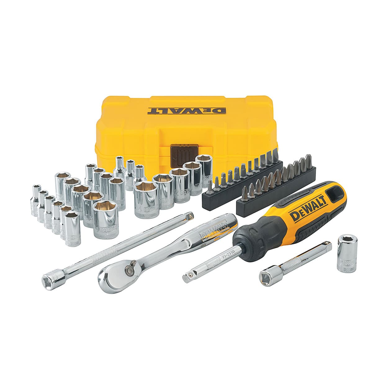 Dewalt 50 Pcs 1/4 Inch Sq. Drive 6 Pt Nano Socket Set, DWMT81610-0