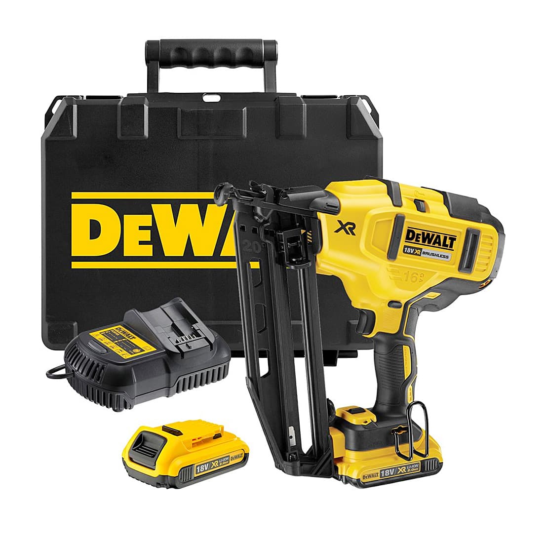 Dewalt 18V XR Li-ion Cordless 110 Nail Capacity Nailer with Brushless Motor & 2x2.0Ah batteries Included, DCN660D2-QW