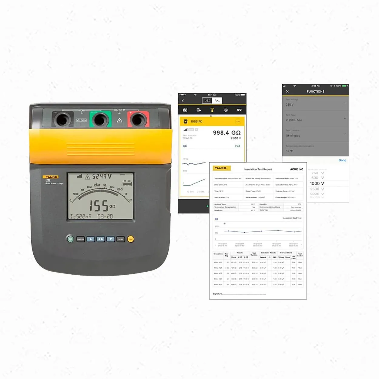 Fluke 1555 FC 10 kV Insulation Tester Kit