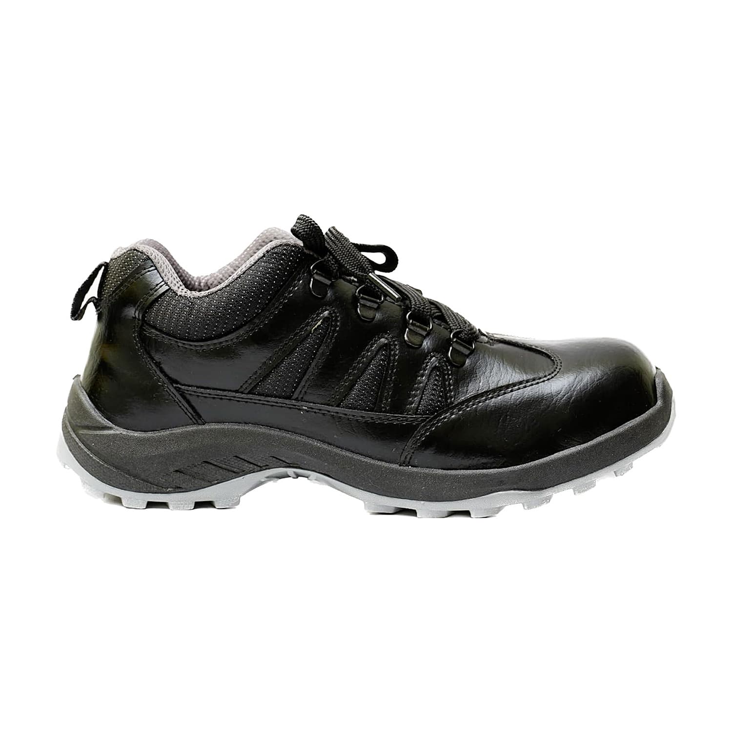 Hillson Dual Density TFP Sole Synthetic Leather Swag Safety Shoes - Steel Toe (Black & Grey), Swag-1905