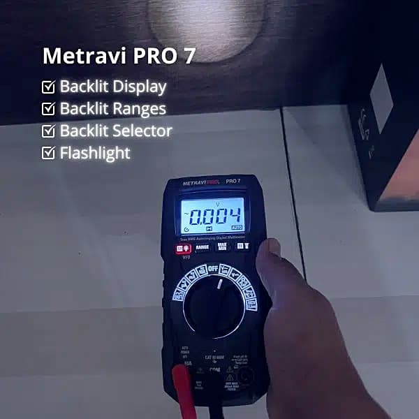 Metravi 4000 Counts / 600 V AC / DC Non Contact Digital Multimeter, PRO-7