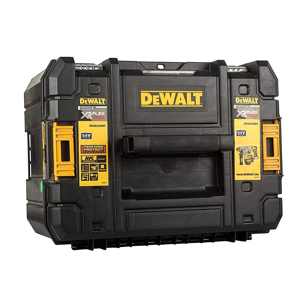 Dewalt 54V XR FLEX VOLT Li-ion 30mm SDS-Plus 3 Mode Battery Powered Cordless Hammer with Brushless motor (Bare)-Perform & Protect Shield, DCH333NT-XJ