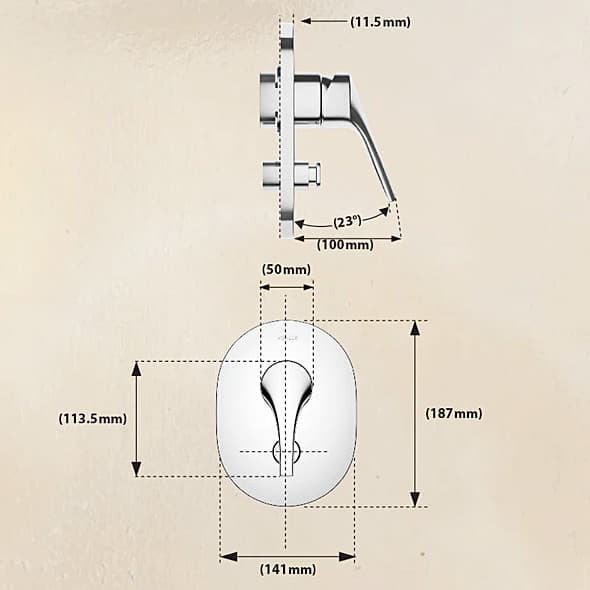 Kohler Vive Recessed Bath & Shower Trim With Diverter In Polished Chrome Finish, K-23971IN-4FP-CP