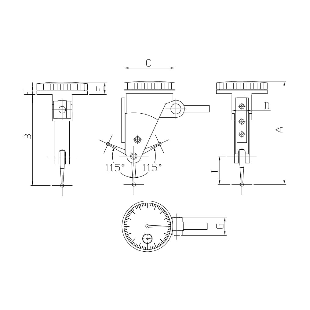 Ozar 1.6 mm Dial Test Indicator (Extended Range), AID-9408