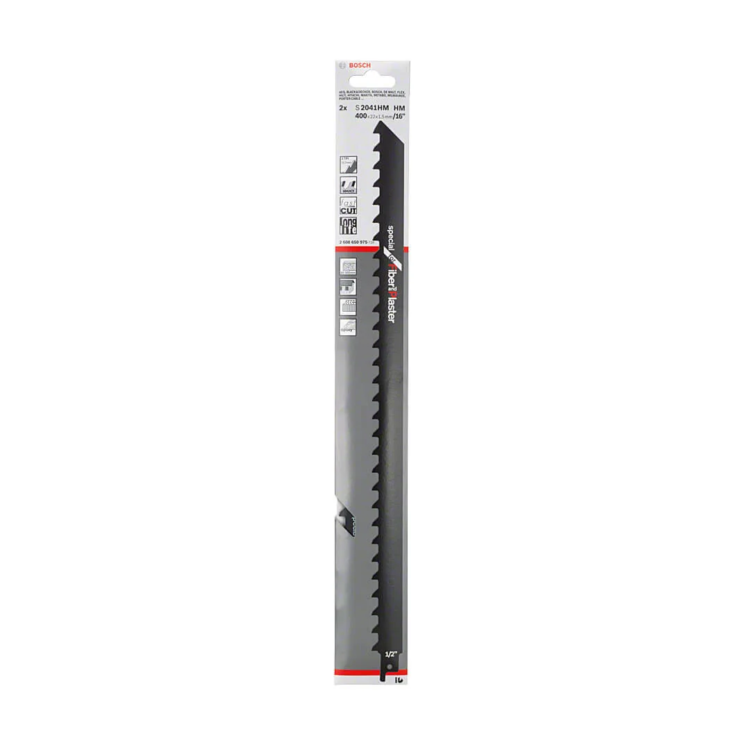 Bosch 400 mm Reciprocating Saw Blades Endurance For Aerated Concrete (S 2041 HM), 2 608 650 975