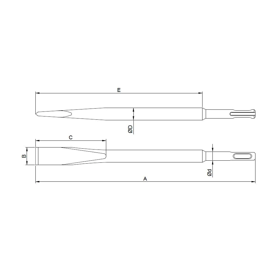 Taparia 20 mm Dia. (Cutting Edge) Flat Point SDS Chisel, ECF 20250