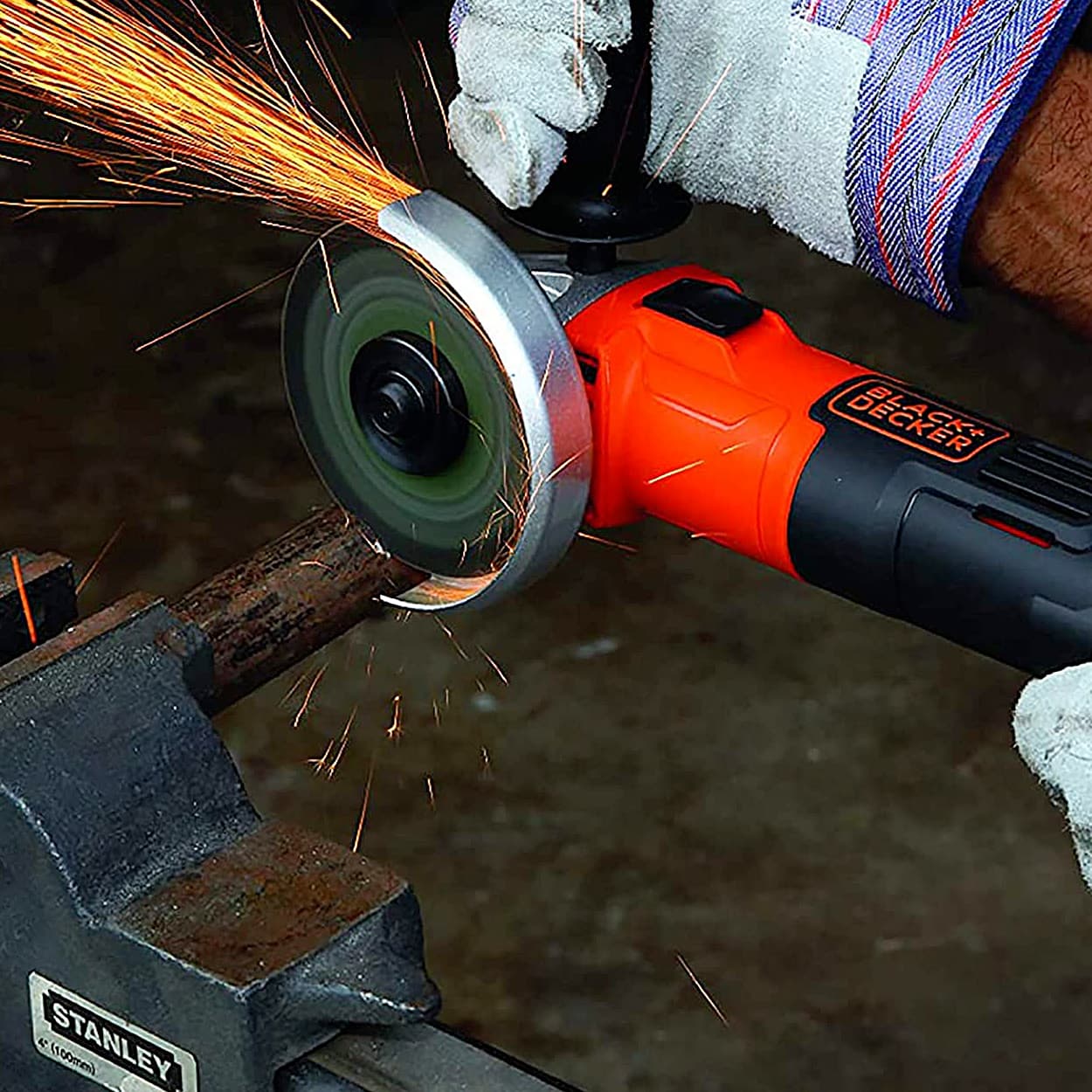 Black+Decker 650W /100mm Small Angle Grinder (Red & Black), G650-IN