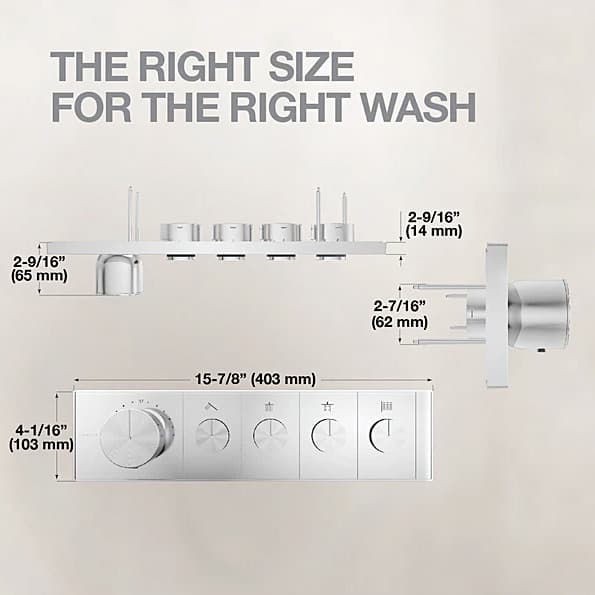Kohler Anthem Recessed Thermostatic Mechanical 4 Outlet Trim In Polished Chrome Finish, K-26348IN-9-CP