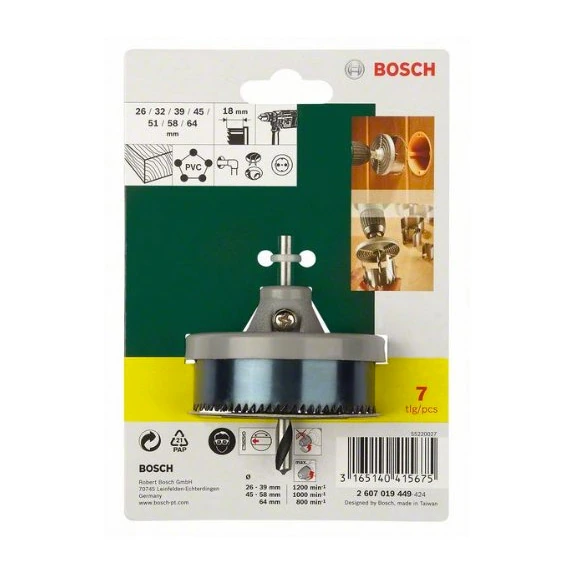 Bosch 7 Pcs Holesaw Cutter Set, 2 607 019 449