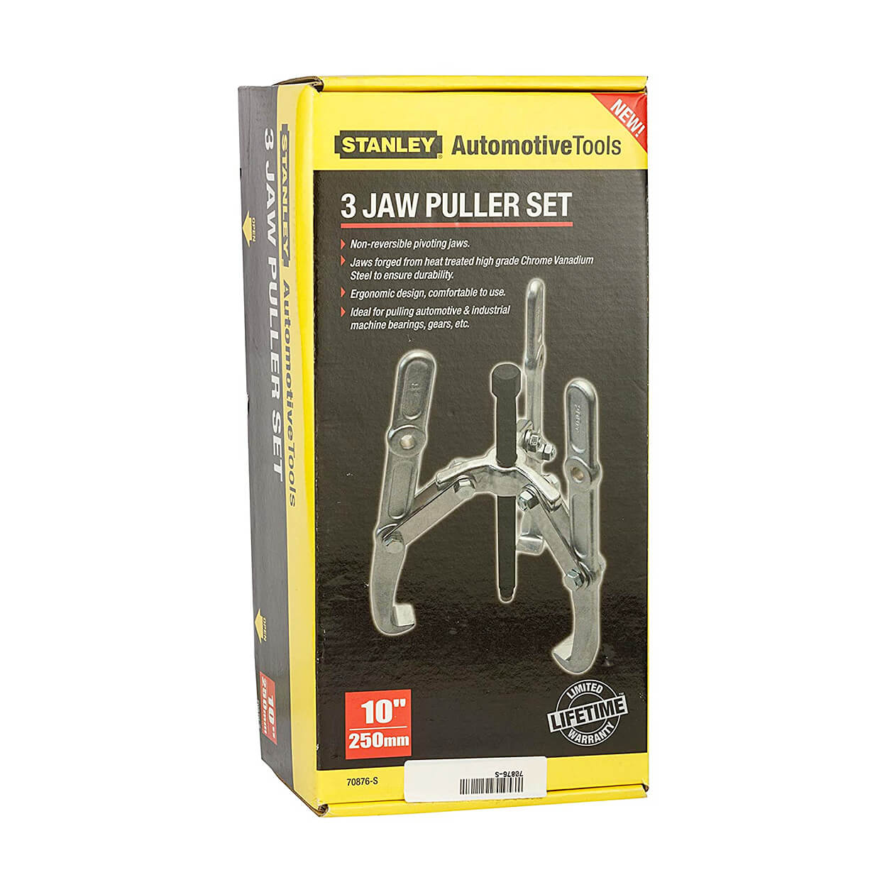 Stanley 250 mm Carbon Steel 3 Jaw Gear Puller, 70876-S