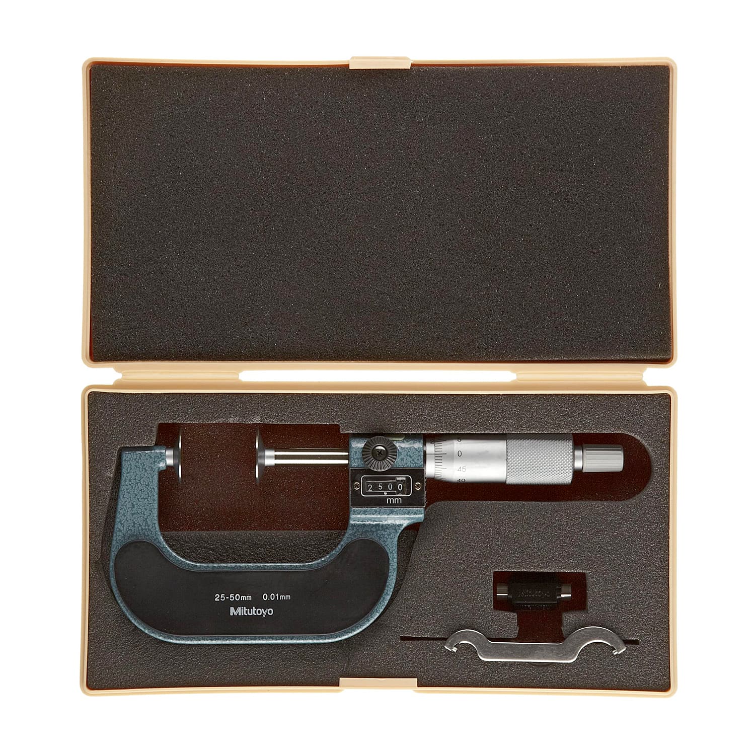 Mitutoyo 25 - 50 mm Mechanical Counter Disk Micrometer, 223-102