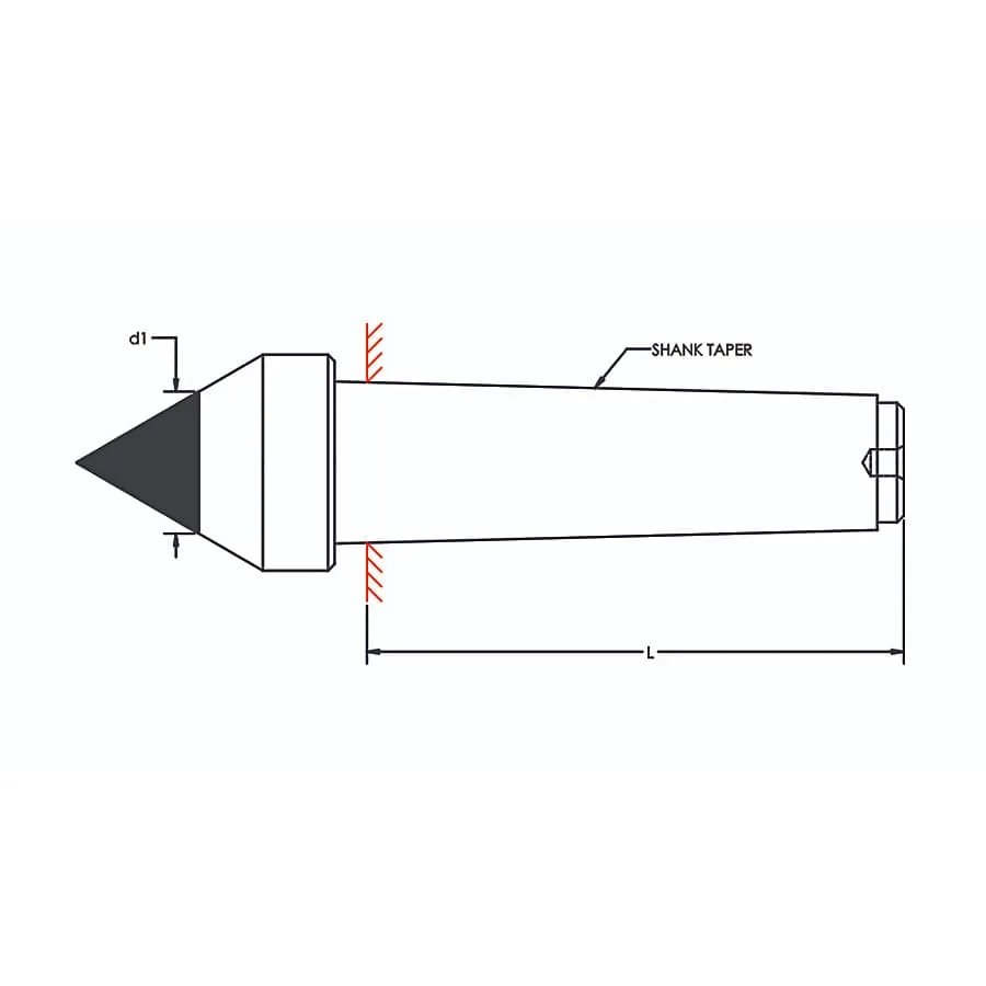 Tooltech MT-2 / 25 mm Tip Diameter Special Carbide Tipped Dead Centre