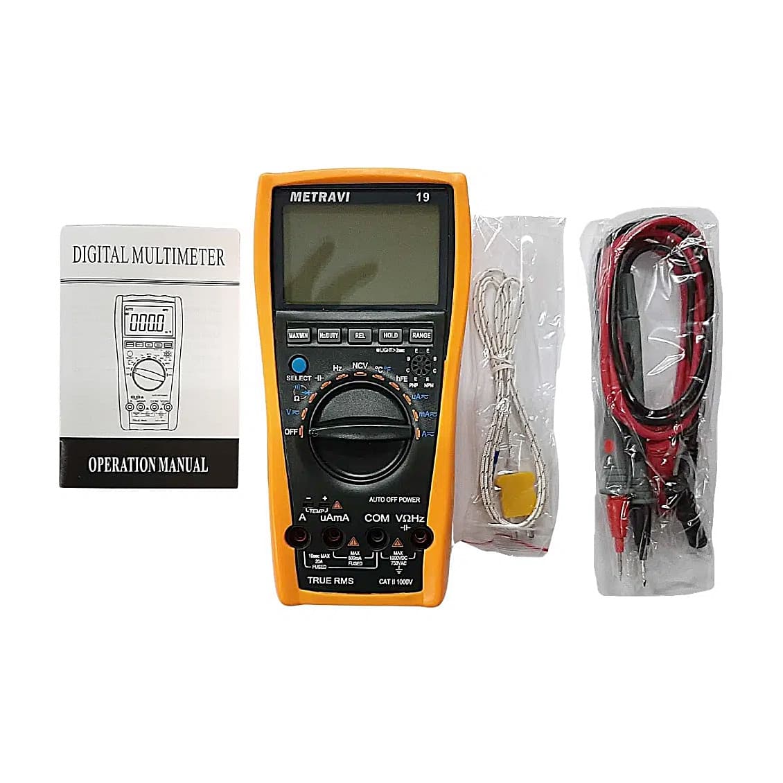 Metravi 3-3/4 Digits / 1000V Digital TRMS Auto-Ranging Multimeter, 19