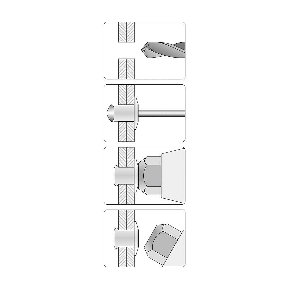 Yato 2.4 - 6.4 mm Lazy Tongue Riveter, YT-36060