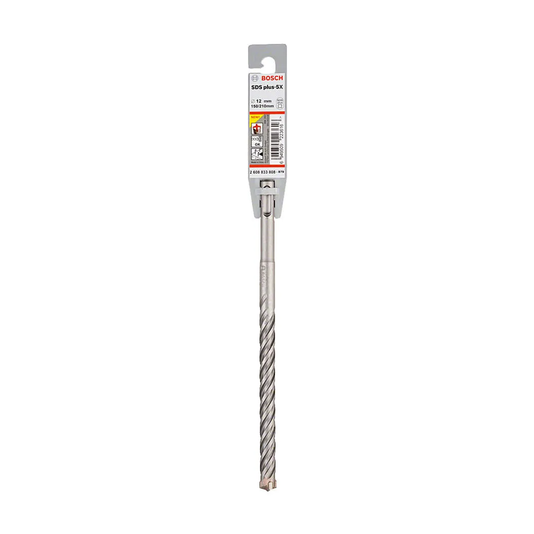 Bosch 12 x 150 x 210 mm SDS Plus-5X Hammer Drill Bits, 2 608 833 808