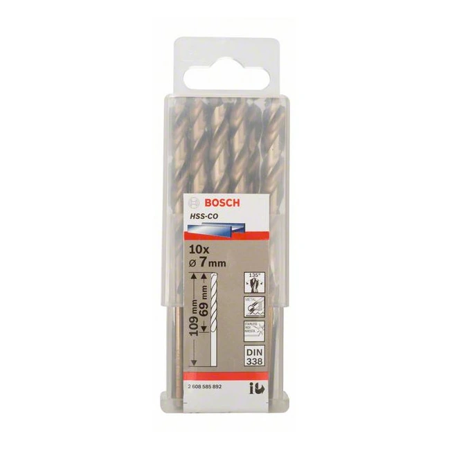 Bosch 7.00 x 109 mm HSS Twist Drill Bit Cobalt, 2 608 585 892