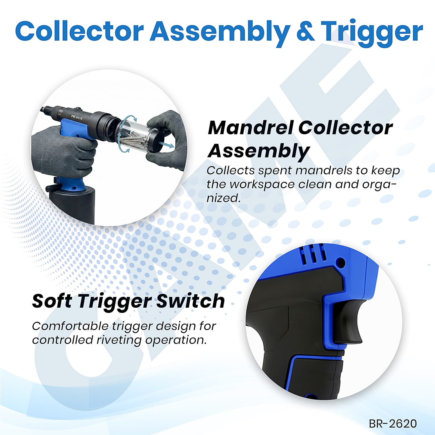 Game 2.4 - 6.4 mm Battery Operated Riveting Tool, BR-2620