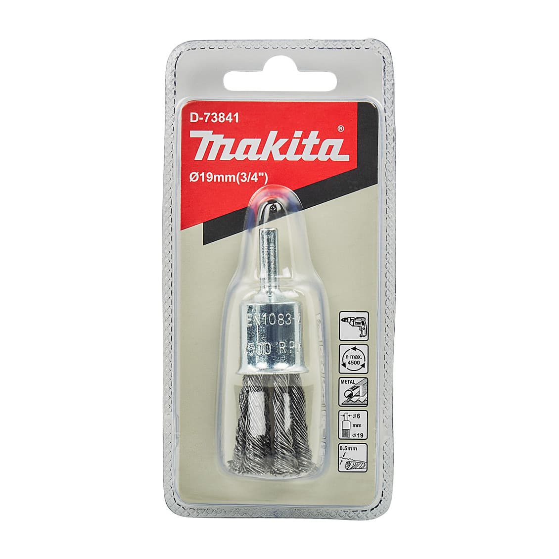 Makita 19 mm Dia. Straight Shank Knotted Wire End Brush, D-73841