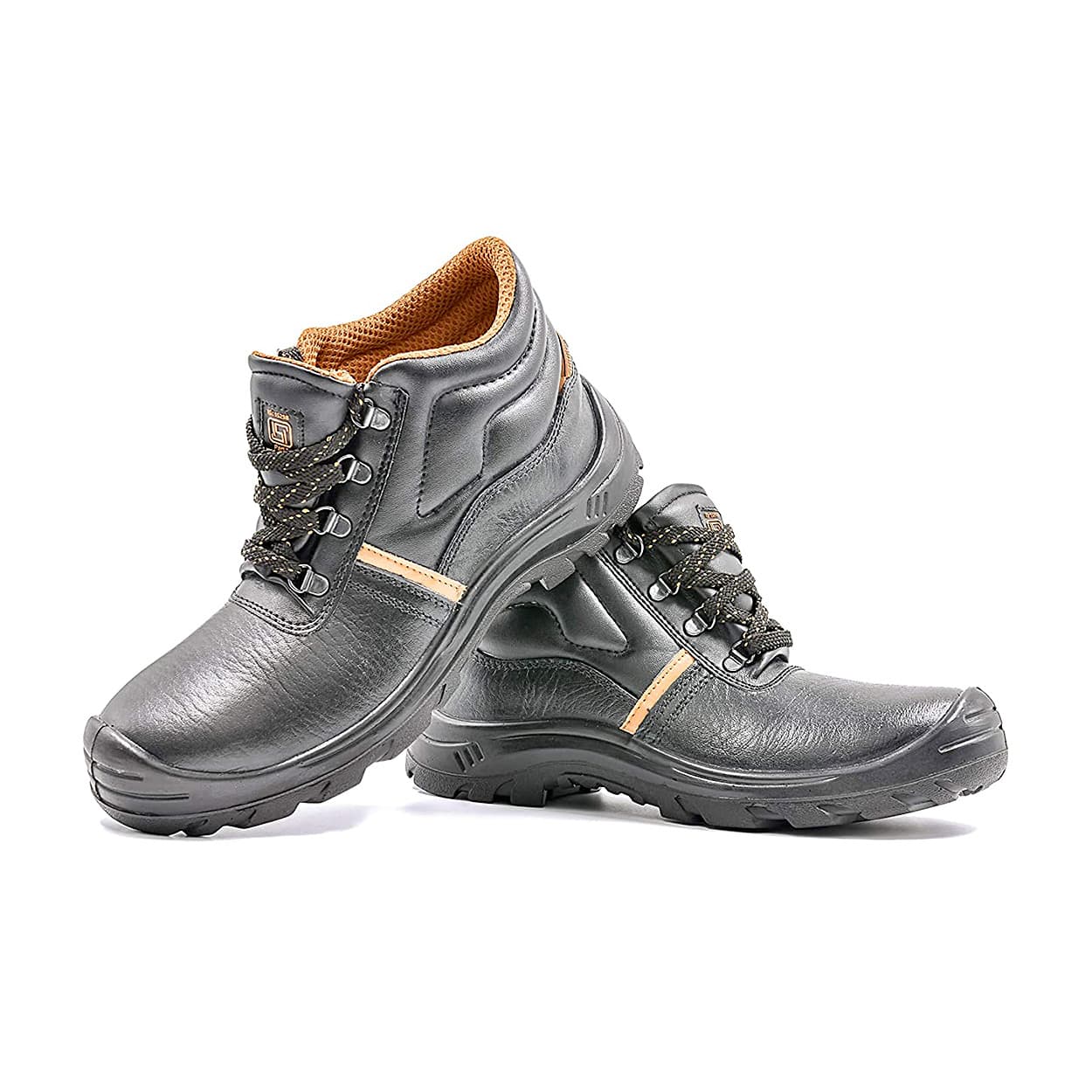 Hillson ISI Marked Single Density Grain Leather Apache Safety Shoes - Steel Toe (Black)