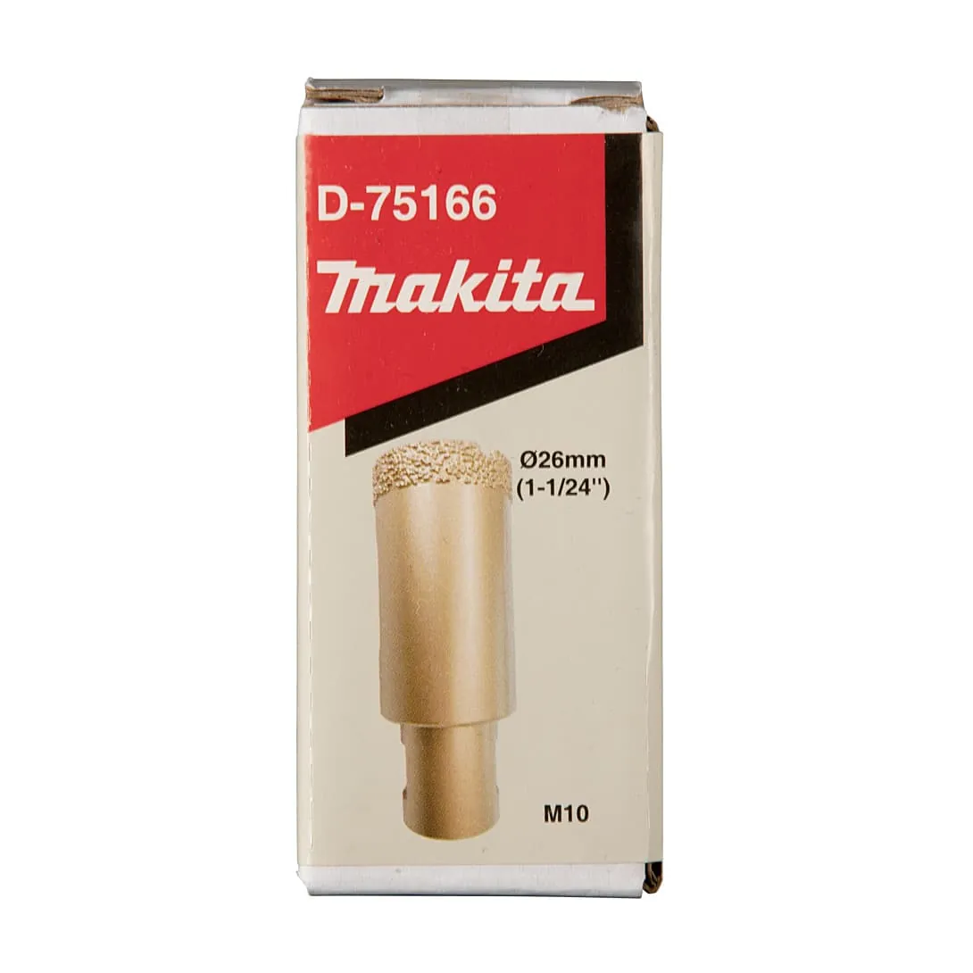 Makita 26 mm Dia x M10 mm Vacuum Brazed Diamond Core Bit, D-75166