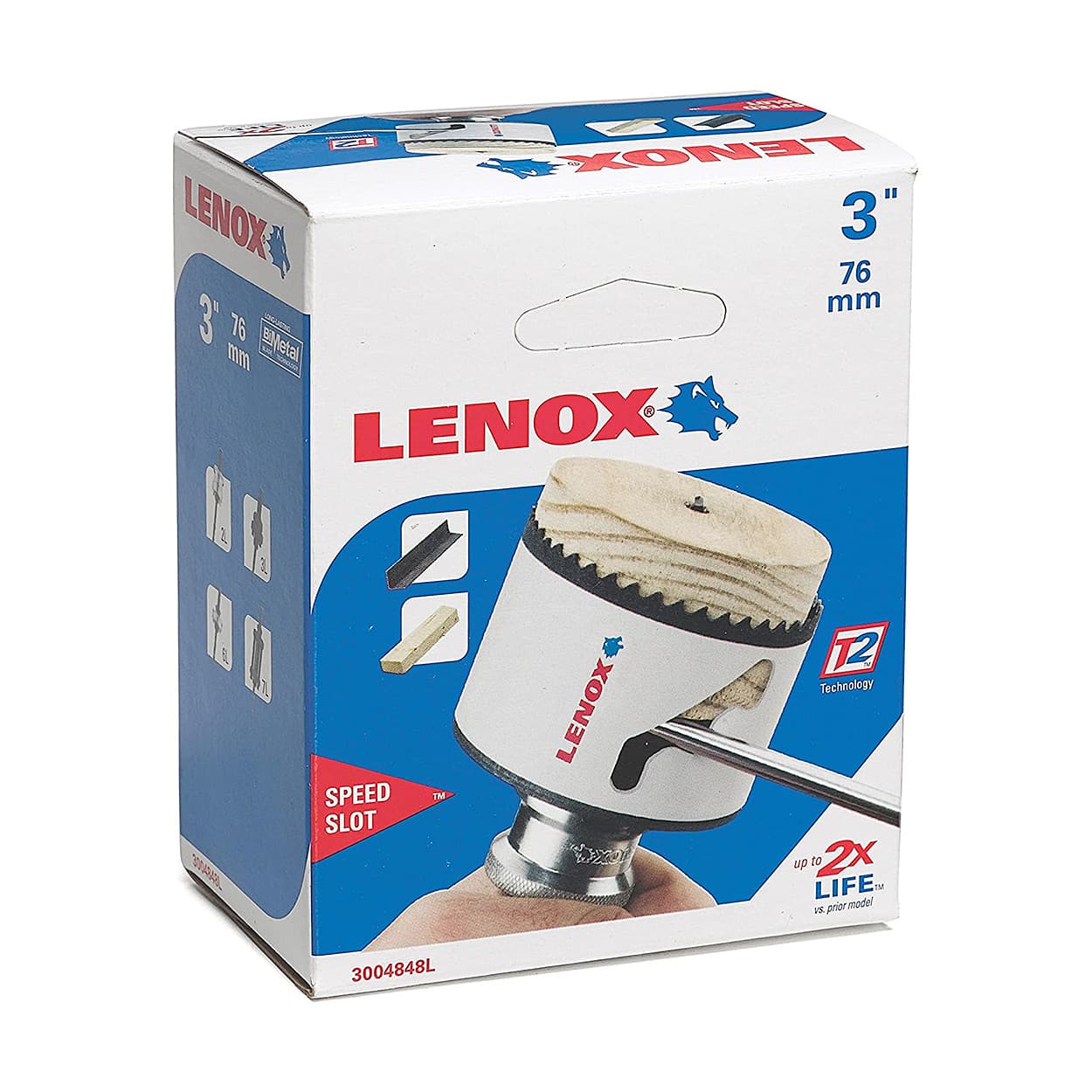 Lenox 76 mm / 3 inch Bi-Metal Speed Slot Hole Saw With T3 Technology, 3004848L