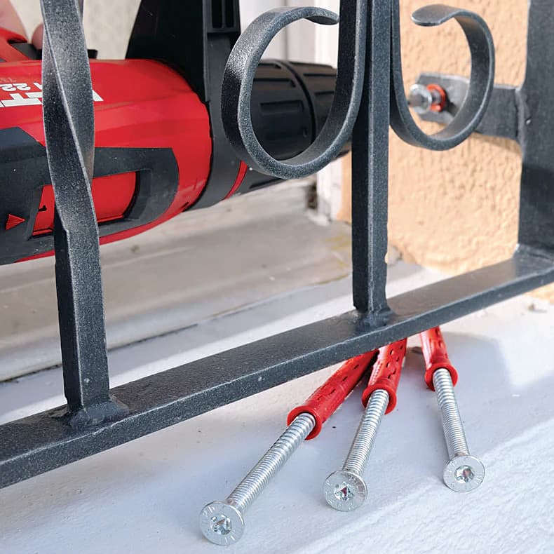 Hilti 10 x 60 mm HRD-C Counter Sunk Head Plastic Frame Anchor - Galvanized Steel (Pack Of 50 Pcs), 423859