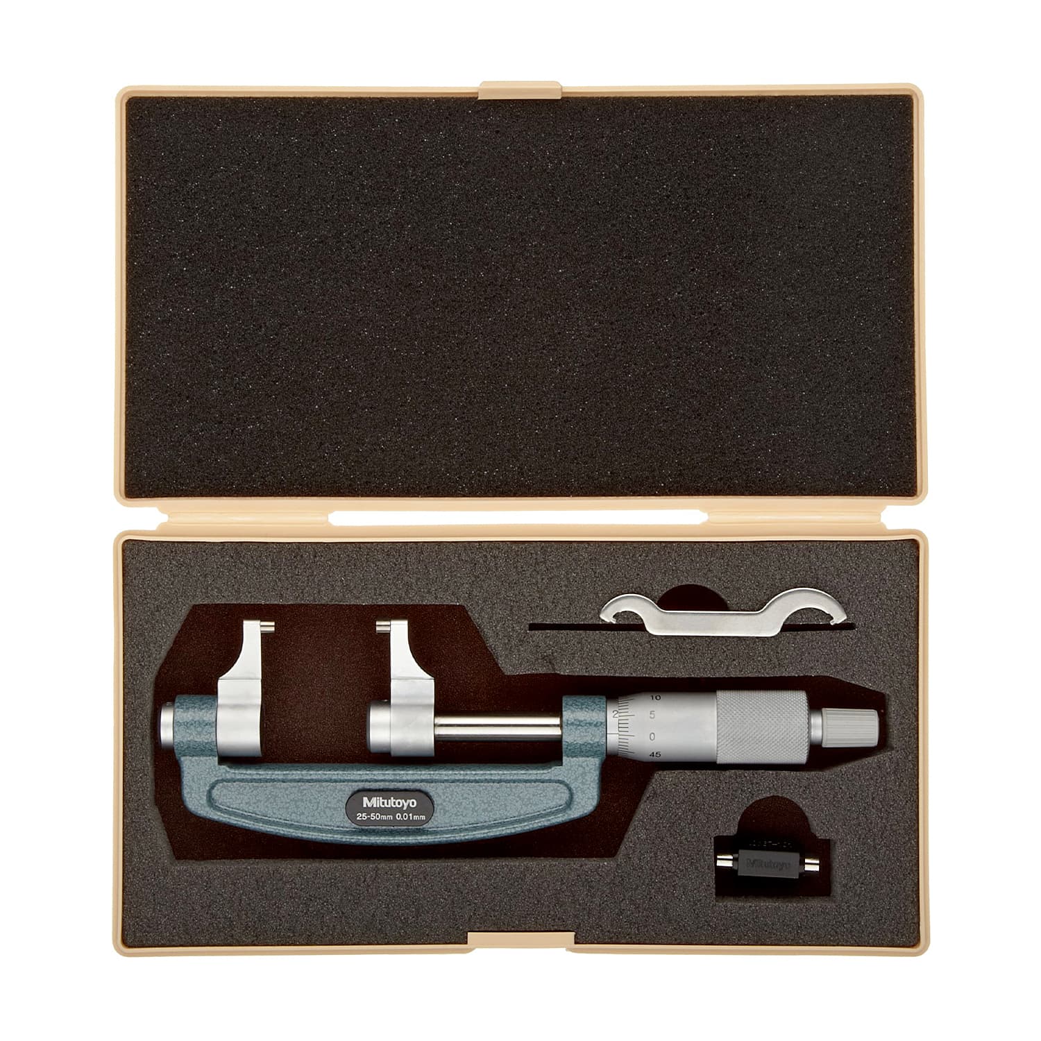 Mitutoyo 0 - 25 mm Caliper Type Micrometer, 143-101
