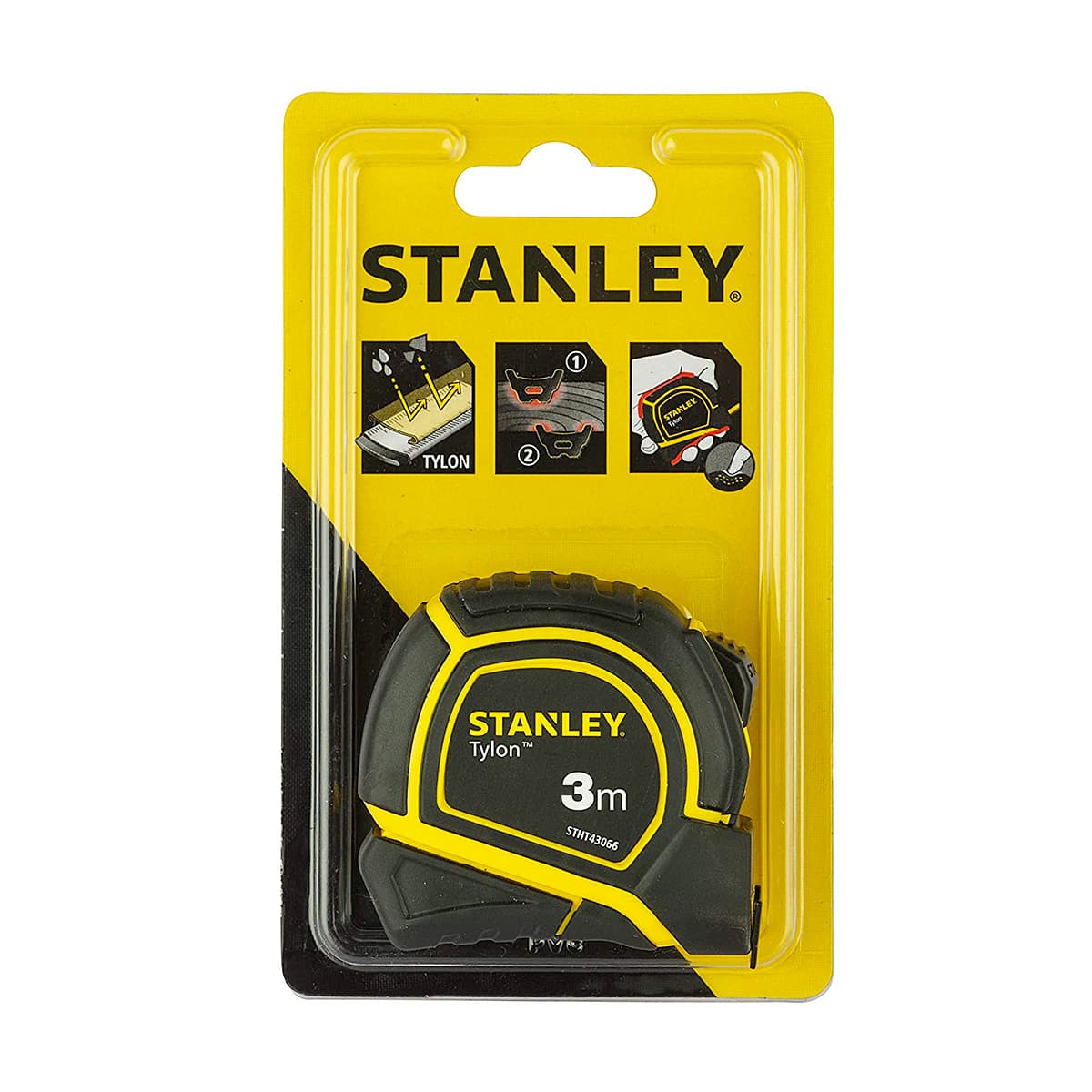 Stanley 3Mtr x 13mm Width Tylon Measurement Tape in Rugged Rubber Case, STHT43066-12