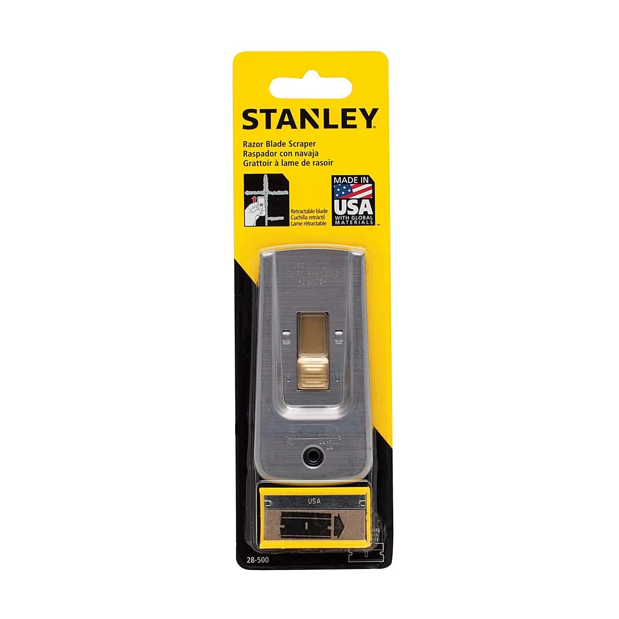 Stanley 95 mm Professional Glass Scraper with 5 Blades, 28-500
