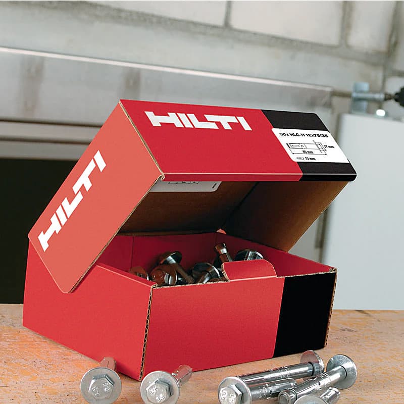 Hilti 8 x 85/55 mm Assy HLC Sleeve Anchor - Hex Head Nut With Integrated Washer (Pack Of 100 Pcs), 385818