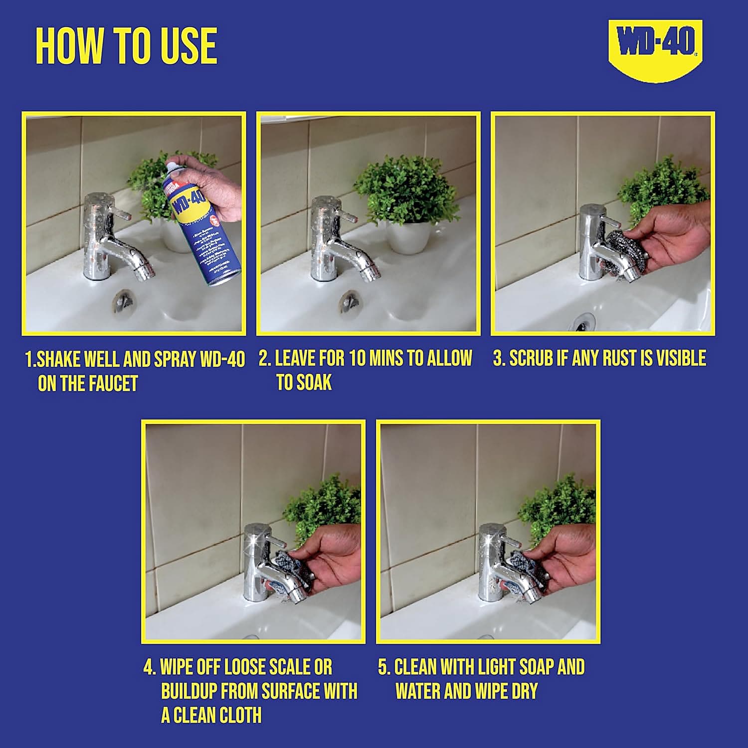 WD-40 500 ml Multipurpose Rust Removal Spray with Smart Straw (Pack of 6 Pcs)