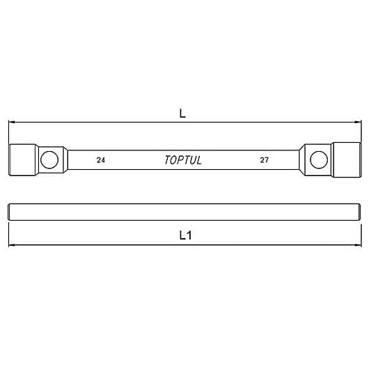 Toptul 27 x 32 mm Double-End Truck Wrench W/Bar (6PT x 6PT), CTIA2732