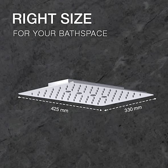 Kohler ModernLife Edge 425 x 330 mm Rectangle Dual Flow Rain Panel In Polished Chrome Finish, K-29961IN-CP